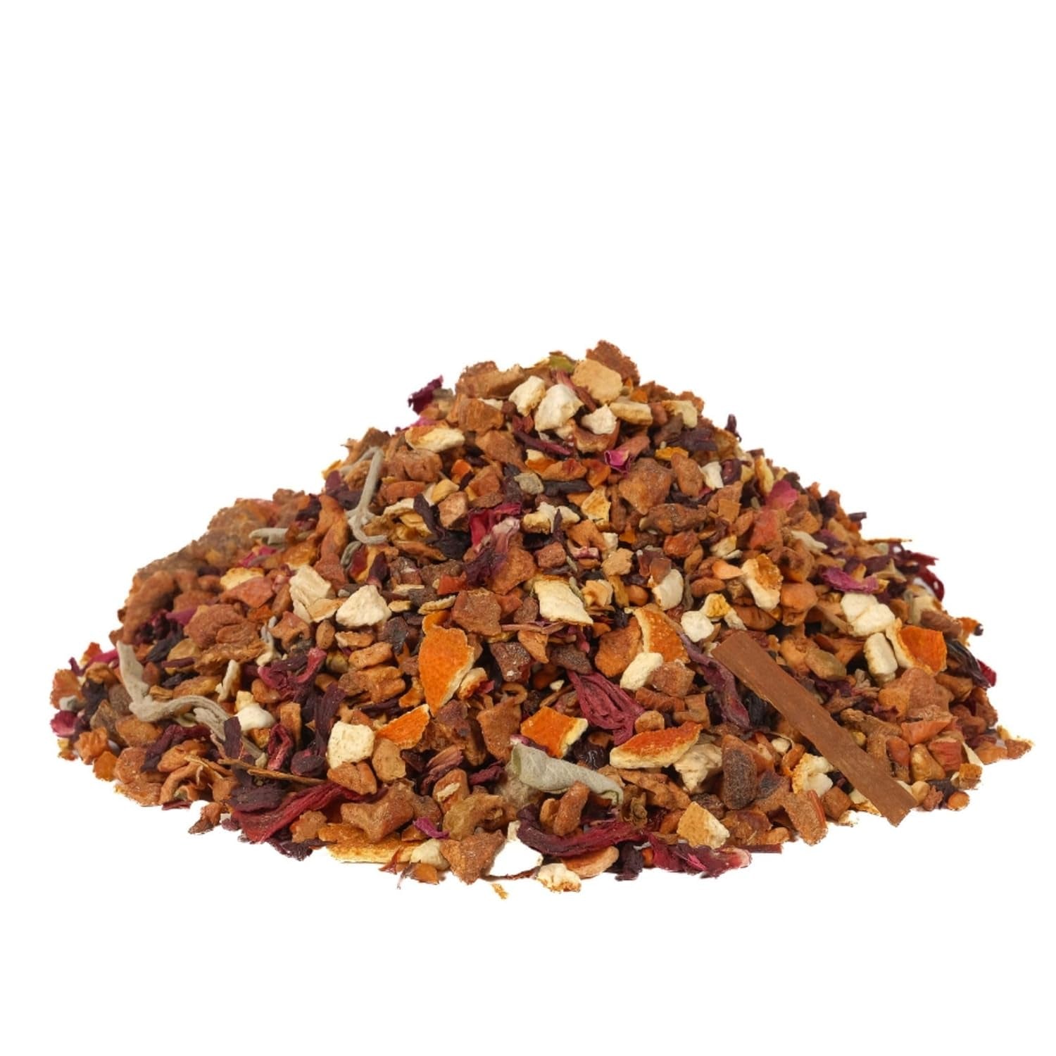 Frugtte – 100g Frugtblanding med smag med æble, hibiscus og kanel – Ziplock-pose, ca. 25 kopper – Ingen tilsætningsstoffer, pakket i Tyskland