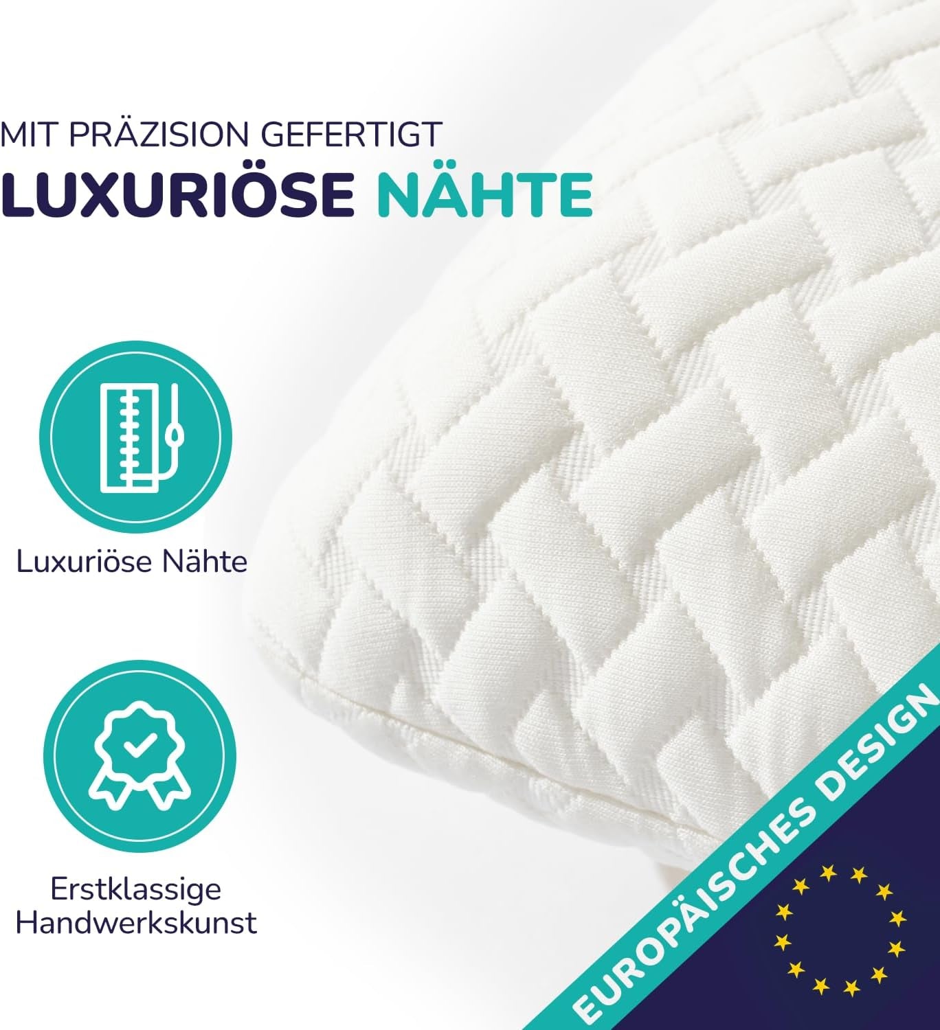 ZenPur Ortopædisk Nakkepude 40x60-13cm, Memory Foam Hovedpude - Ergonomisk sovepude til nakke og skuldre, Oeko-TEX certificeret