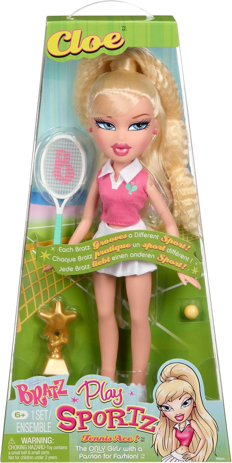 Bratz Play Sportz Cloe (Tennis) – modedukke med tilbehør
