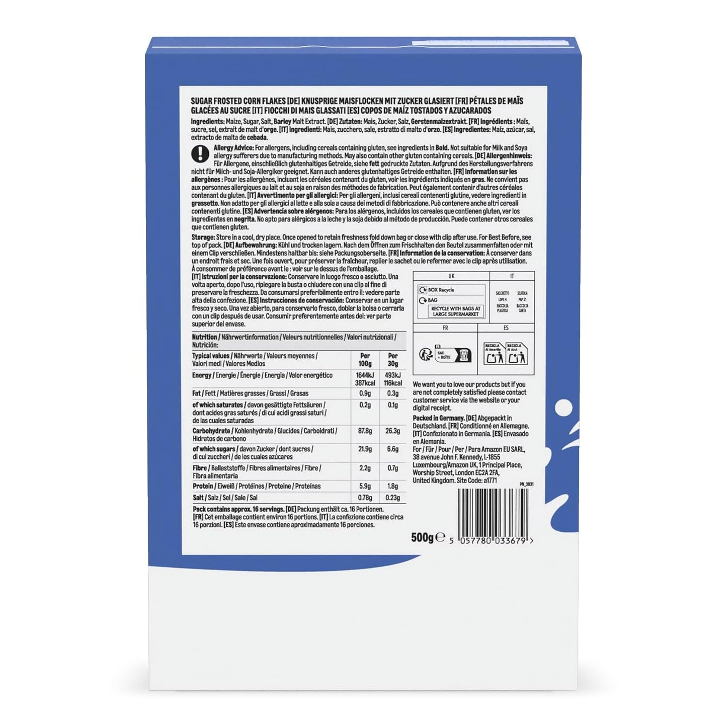 Korn med glaserede flager fra Amazon, 500g