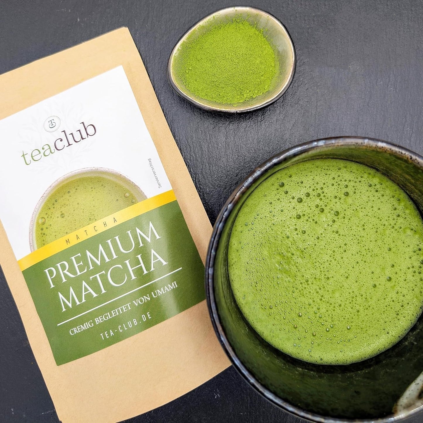Premium Matcha Tea Japan 100 g - Laboratorietestet - Ceremonielt Matcha-pulver til fremstilling af Umami Matcha, 100 % naturligt grønt-te-pulver, ideel til Matcha Latte, Teaclub
