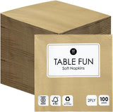 Table Kind 100 hvide bløde servietter i løs vægt, højkvalitetsservietter til fest, catering og daglig brug, FSC, bæredygtige og genanvendelige, fremstillet i EU | 2-lags | 33 cm