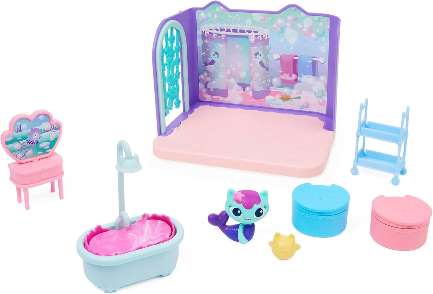 Gabby's Dollhouse Deluxe-værelse, katteværelse, møbler og 2 overraskelsesæsker med tematilbehør, velegnet til 3 år og opefter