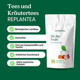Oh My Fruit BIO frugtte 100 g (50 kopper) | Løs frugtte med æbler, hibiscus, hindbær, appelsiner og steviablade REPLANTEA