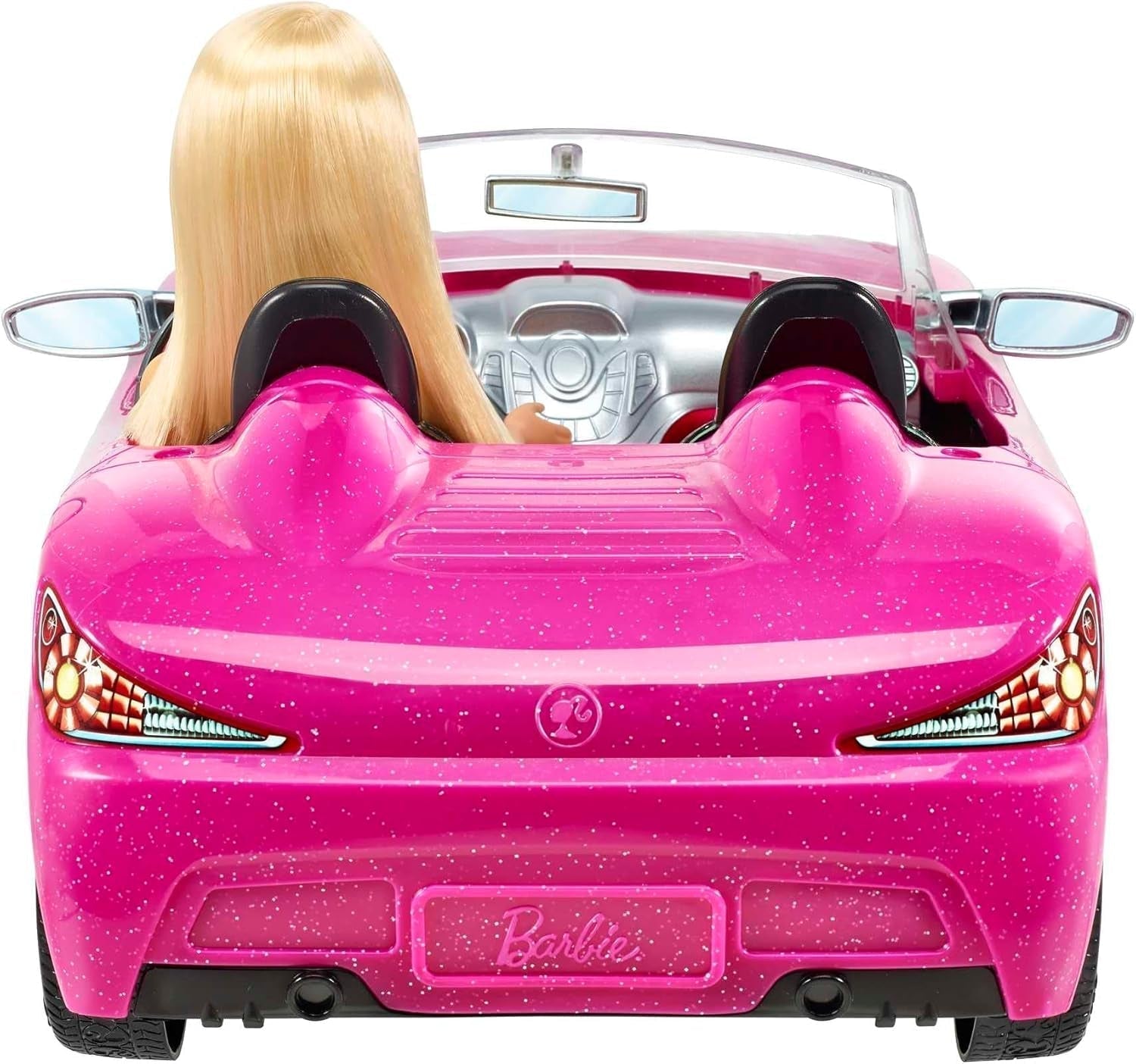 Barbie dukke og pink glitter cabriolet, realistisk dæklogo, 3 år gammelt legetøj, DJR55 Naty Shop Dolls