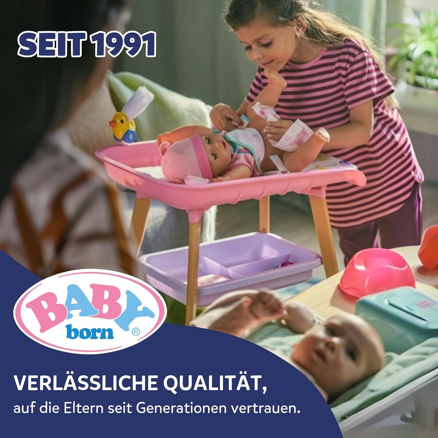 BABY Born My First Swimmer Girl - 30 cm Dukke - Badedukke med drejemekanisme, Vandtæt - Virker uden batterier - Velegnet til børn fra 1 år og derover
