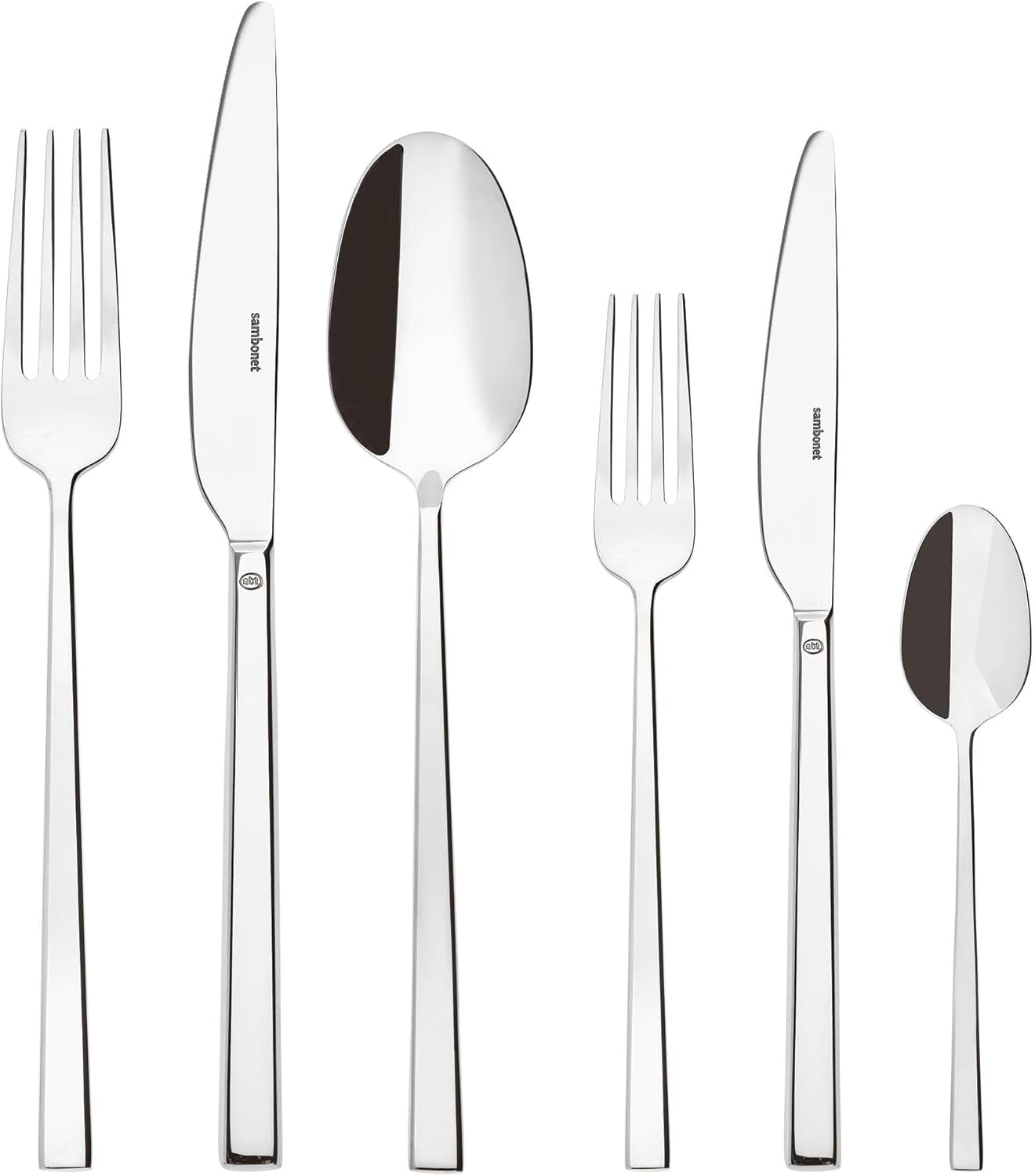 Sambonet 52562-N2 Rock rustfrit stål - Bestiksæt monoblok rustfrit stål 18/10 Køkken Naty Shop Sæt 6 personer - 36 stk.