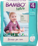 Bambo Nature babybleer, str. 4 (7-14 kg) - 48 stk. Premium bleer med forbedret lækagebeskyttelse | Ultimativ komfort og frihed for aktive børn | Dermatologisk testede bleer