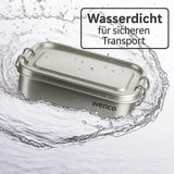 Wenco Rustfrit stål Madkasse 2 Rum Stor Kapacitet 850ml Madkasse Vandtæt Opvaskemaskine Tåler Inklusiv erstatnings Silikonering 18,5 x 14 x 5,5 cm Sølv (2 pakke) Madopbevaringsbokse Naty Shop