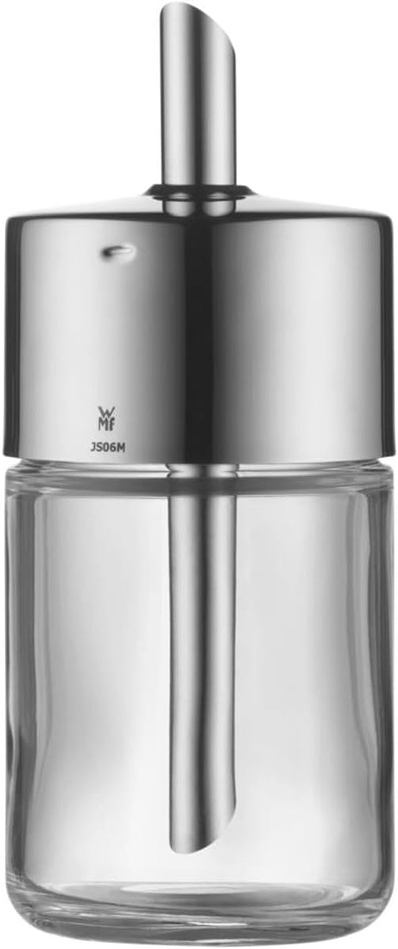 WMF Barista sukkerryster 240 g, glas, sukkerdispenser, Cromargan poleret rustfrit stål, ideel til hvidt/brunt sukker, kakao eller som krydderiryster