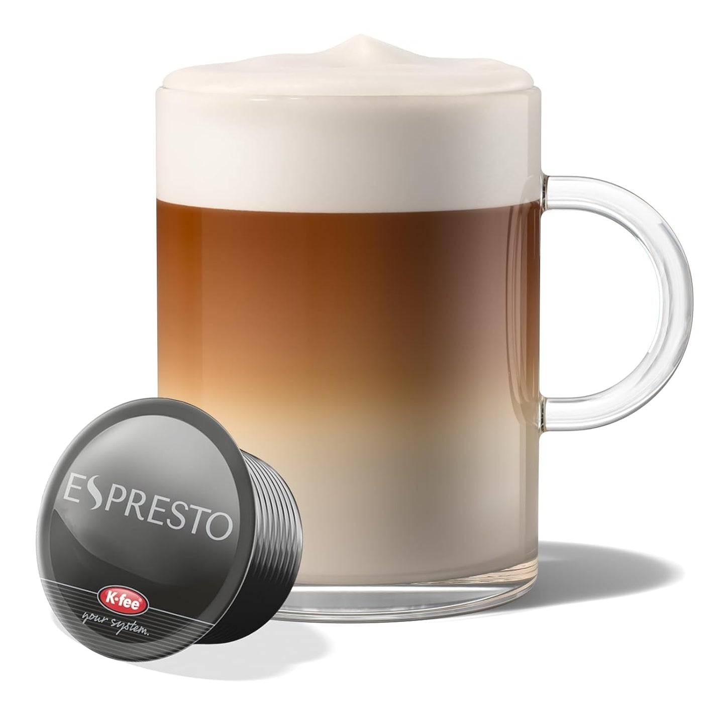 ESPRESTO Latte Macchiato Type Vanille, kompatibel med K-fee & ALDI EXPRESSI*, RFA-certificeret, sød og harmonisk, 48 ​​kaffekapsler & 48 mælkekapsler