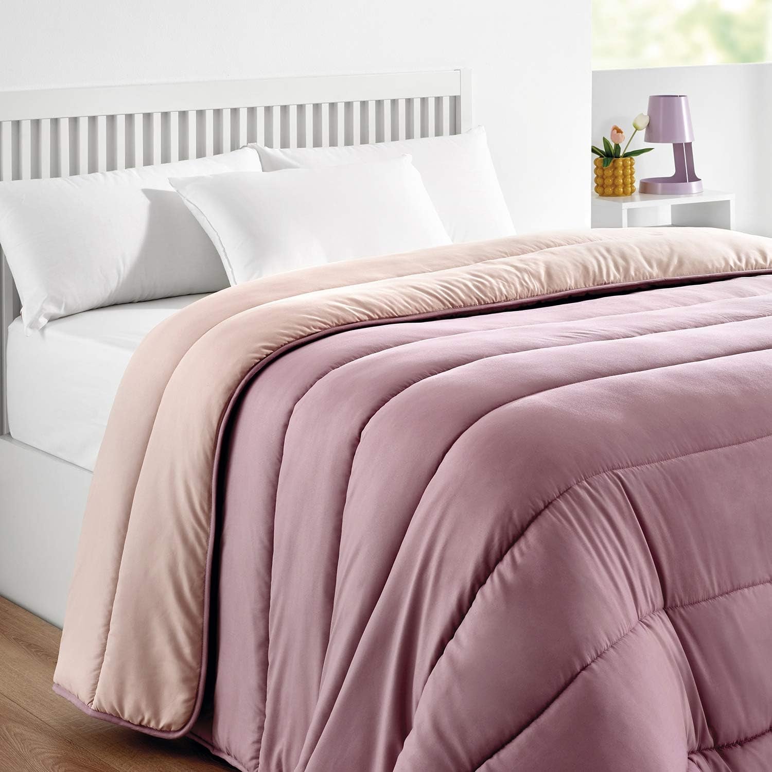 Pikolin Home - Vendbar quilt 300 G - Tofarvet nordisk fyld - Til seng 90 - behagelig, varm, åndbar, grøn, 150 X 220 cm Dyner og dyner Naty Shop