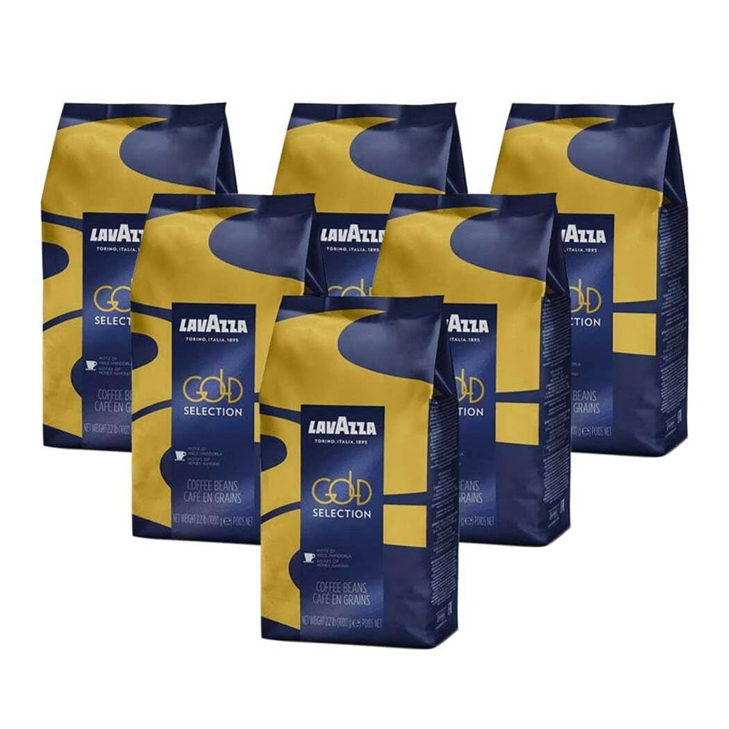 Lavazza Espresso Gold Selection kaffe, hele bønner, malet kaffe, pakke med 6, 6 x 1000g