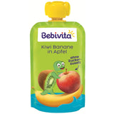 Kiwi-bananer i æble-quetschie (6 x 120 g), ohne Zuckerzusatz, glutenfrei, ideel til unterwegs og selvstændige snacks