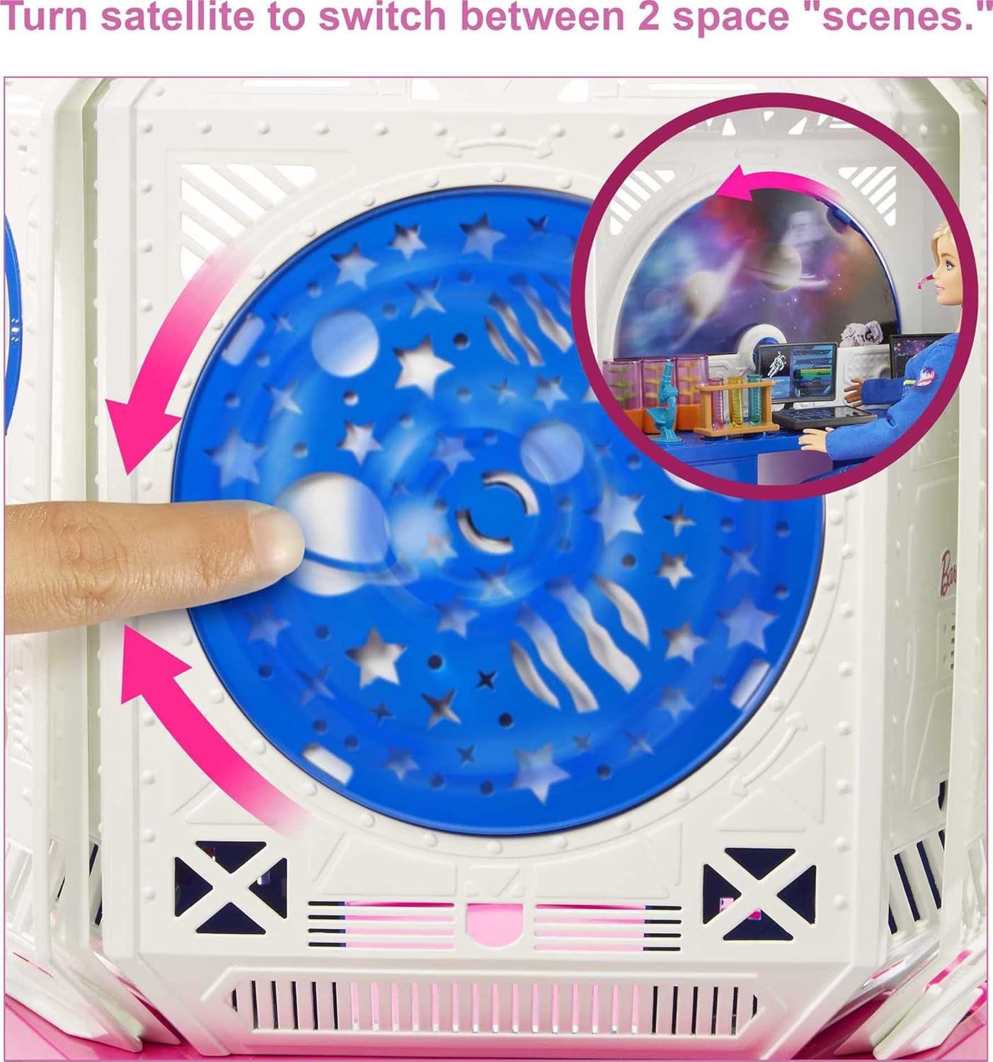 Barbie GXF27 - Space Station Space Adventure, Space Doll, Hvalp, Workstation, Space Scenes, 20 tilbehør, gavelegetøj til børn fra 3 år og opefter