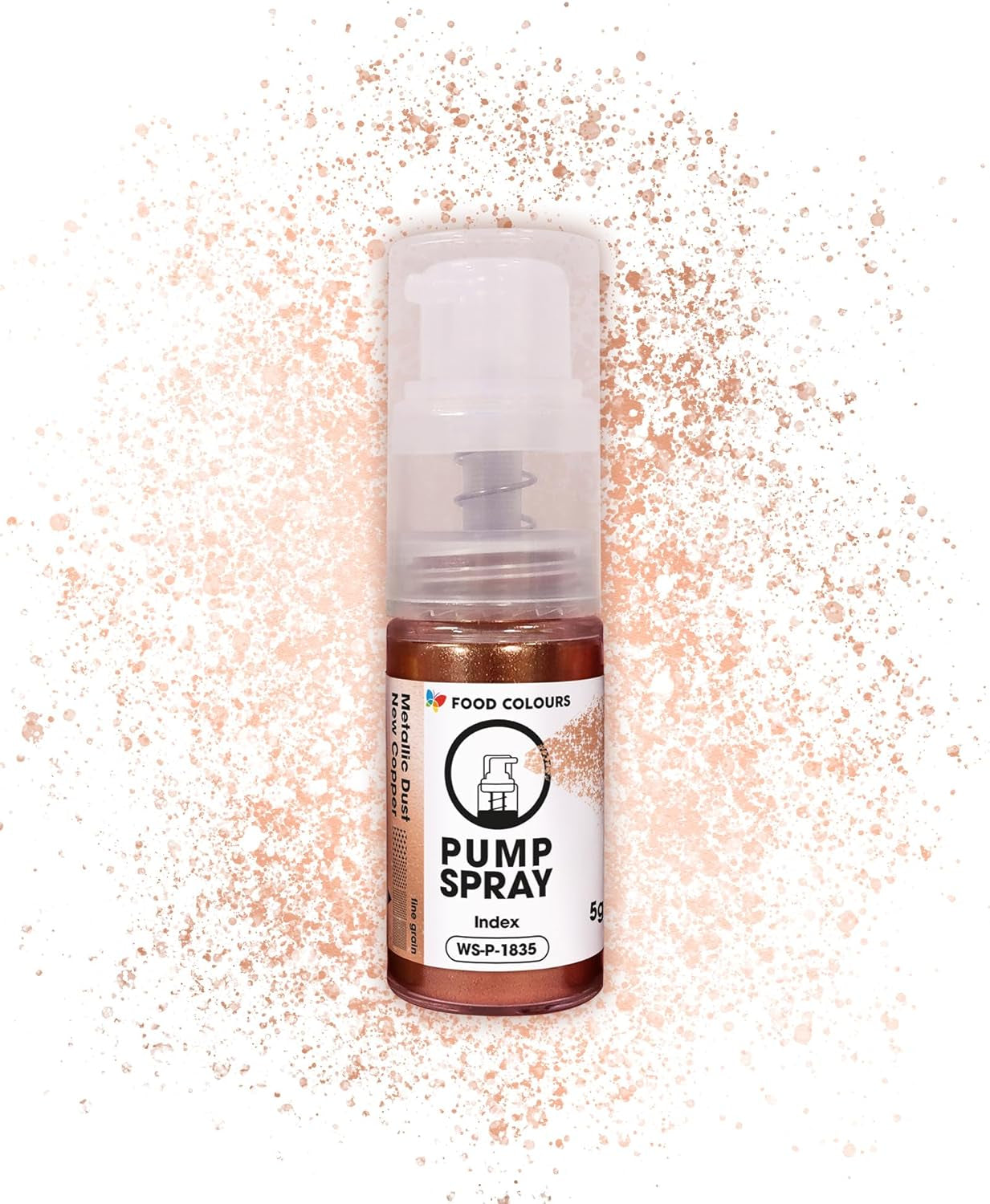 Spiselig glitter madspray NY SØLVSKIMMERENDE 5G pumpe med metallisk pulver til hurtig og effektiv dekoration af kager, cremer, geléer, praliner, chokolade og sukkerpynt