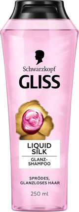 Gliss Shampoo Liquid Silk (250 ml), til skrøbeligt og kedeligt hår Brusebad og bad Naty Shop