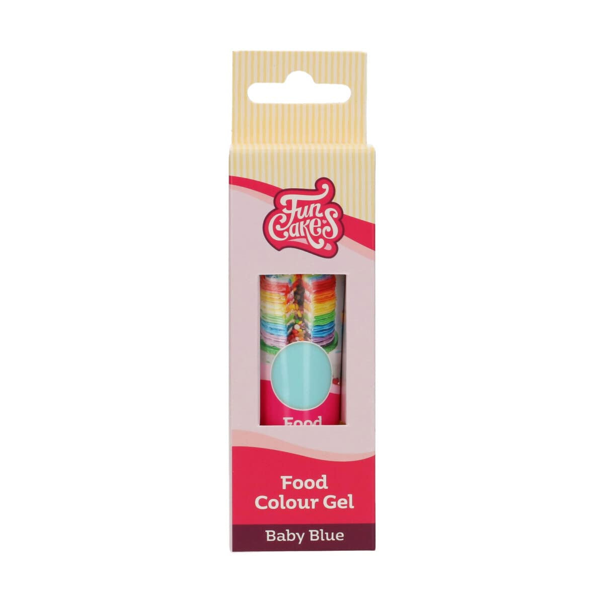 Madfarve Funcakes Gel Blue Baby: Højkoncentreret madfarve til dej, creme, fondant og marcipan. Nem dosering. Enkelt dråbe for at skabe levende farver. Halal. 30 g.