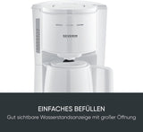 Severin espressomaskine med filter og 2 termokander, espressomaskine med låg, drypfri ophældning, lang temperatur vedligeholdelse, automatisk slukning, 1000 W, ca. 1 liter, hvid, KA 9309