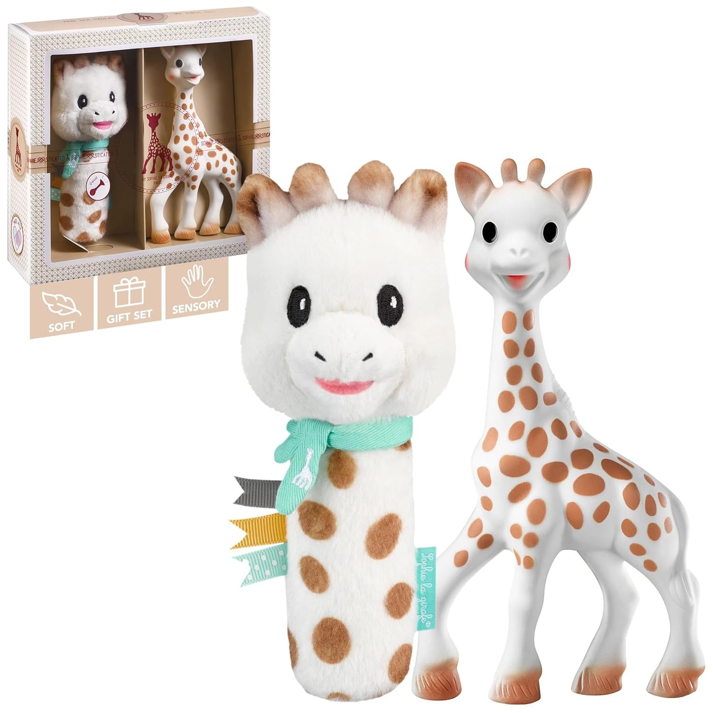 Sophie giraffen fødselsdagsgavesæt Sophiesticated raslende pouet 00012 Baby Toys Naty Shop Single Gavesæt Sweety
