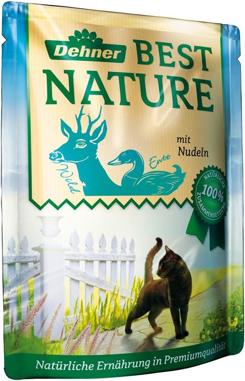 Dehner Best Nature Katzenfutter Multipack, Nassfutter, für ausgewachsene Katzen, er 2 x Kalb / Wild / Huhn / Kaninchen, 8 x 85 g taske (680 g)