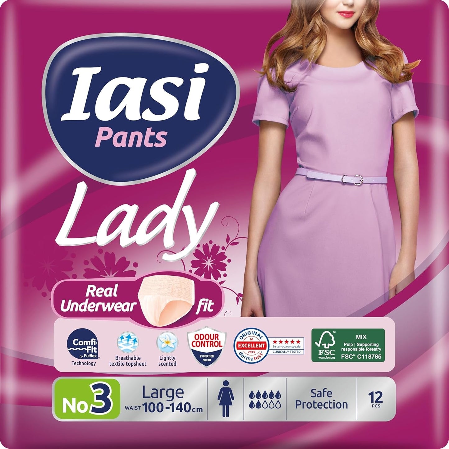 LADY Pants 48 Engangsurininkontinensbukser Absorbans Plus Størrelse S til kvinder 48 stk.