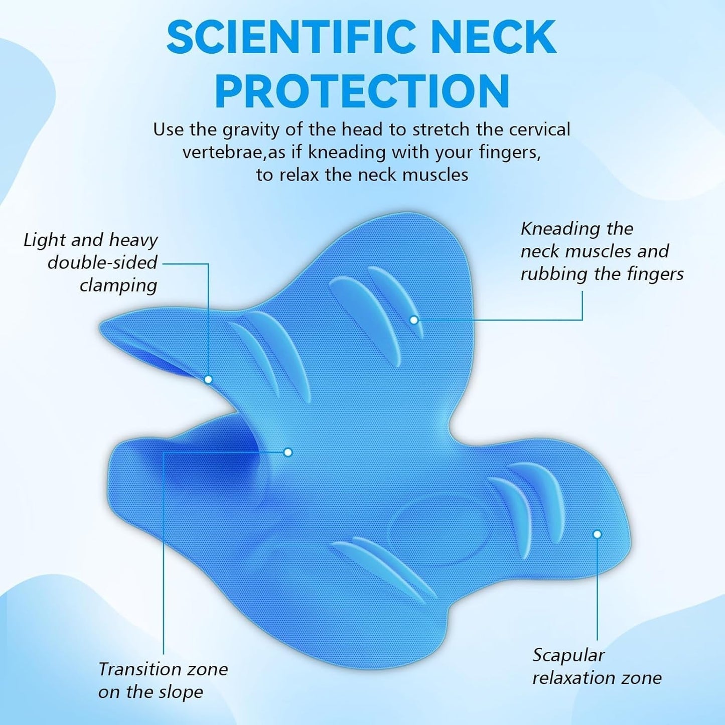 Neck Stretcher 2.0, Cloudy Neck Lefaya Neck Stretcher Ortopædisk test Vinder Neck Stretcher for at lindre nakkesmerter Premium Nakkepukkel Neck Cloud korrigerer holdning (blå) Cervikale ortopædiske puder Naty Shop