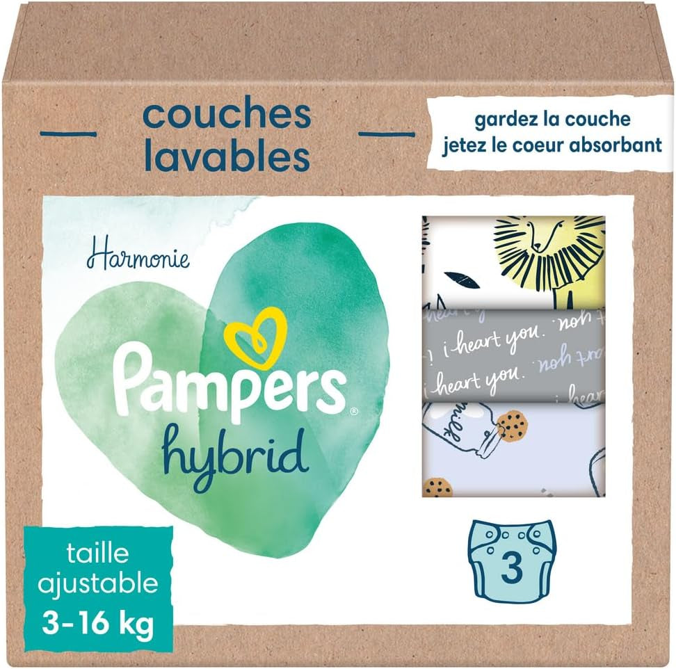 Pampers vaskbare bleer - Harmony Hybrid Baby 3-pak vaskbare bleer - 1 stk.