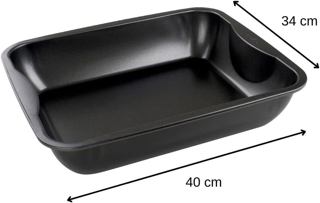 Zenker Xxl-Brat- Und Auslaufform (40 X 8 X 34 Cm) SPECIAL MADLAGNING, Rechteckige Ofenform Mit Antihaftbeschichtung, Backblech Für Krosse Braten & Saftige Aufläufe (Farbe: Schwarz), Menge: 1 Stück Forme og bakker til bagning Naty Shop