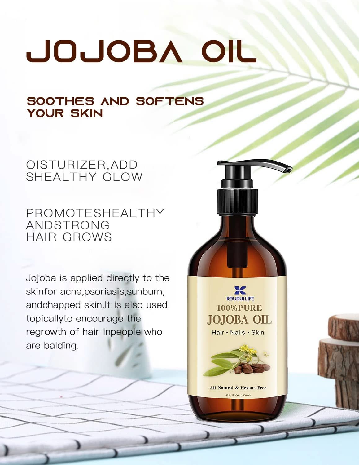 Økologisk jojobaolie 1 liter, 100% ren Kosmetik og Skønhed Naty Shop