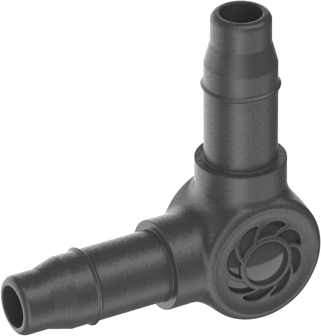 L-stykke til Gardena Micro-Drip 4,6 mm (3/16 tomme): Til ændring af distributionsretning og dryplinjer med 90 grader, knækfri installation, nem og fleksibel tilslutningsteknologi (13212-20)