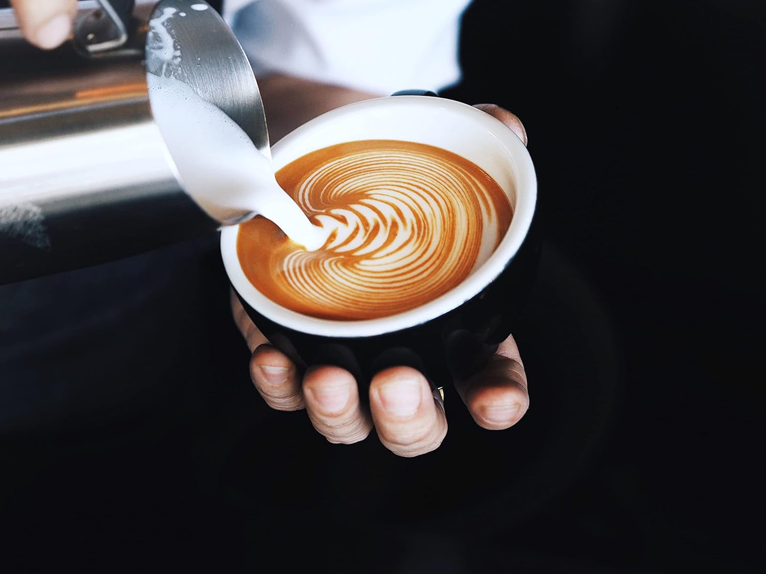 Espresso Kaffeebohnen stærk 500g, Barista Kaffee schokoladig und säurearm, Espressobohnen, Bohnenkaffee mit Arabica und Robusta, fine Crema, ideel til Cappuccino