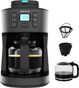 Cecotec Coffee 66 Grind & Drop Essential dryp kaffemaskine. 1086 W, Klingesliber, Op til 12 kopper, Ekstrem Aroma-teknologi, Digital, Rustfrit Stål, Auto-Sluk.