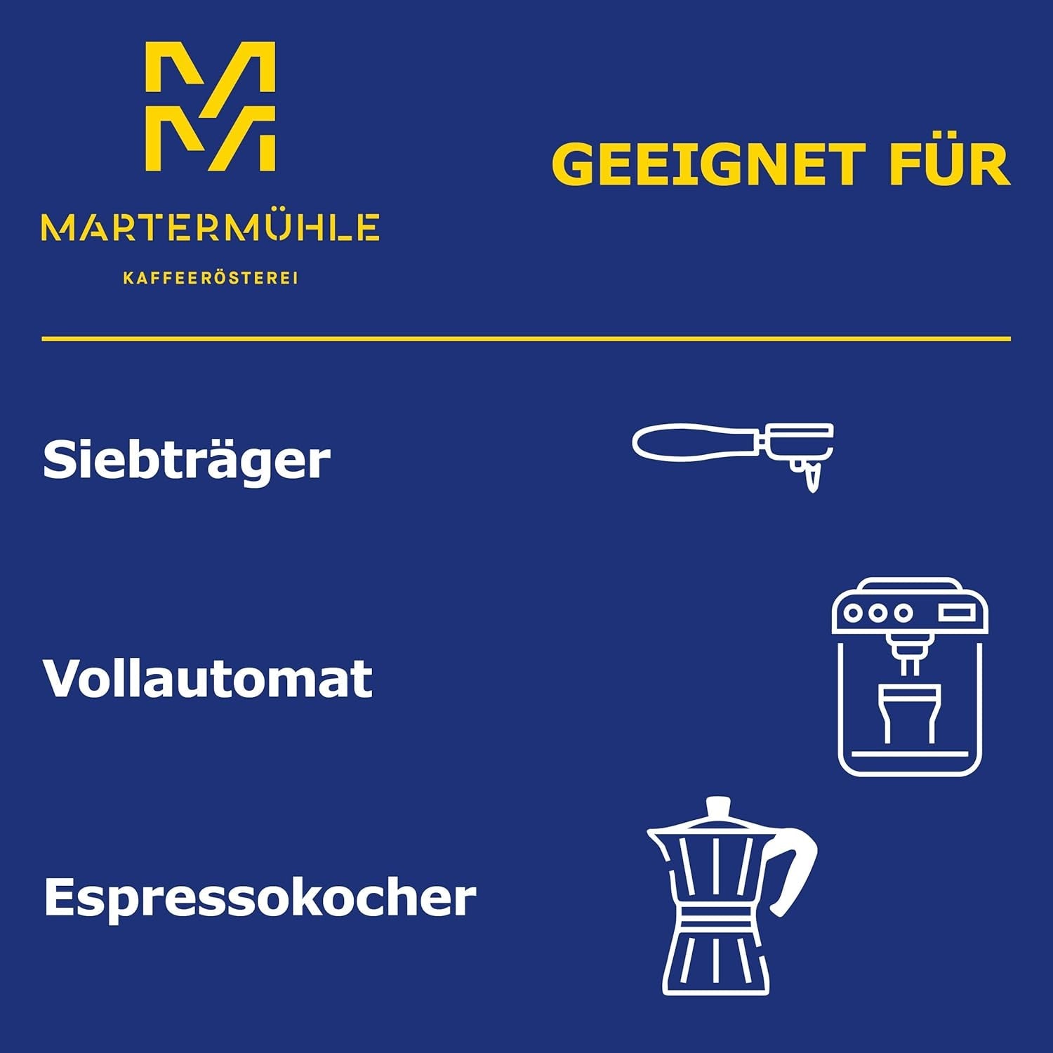 Espressobønner Martermühle Cioccolato 500g Stærk | Arabica/Robusta | Smag: Macadamianødder, mælkechokolade | Let ristede hele espressobønner, lav syre