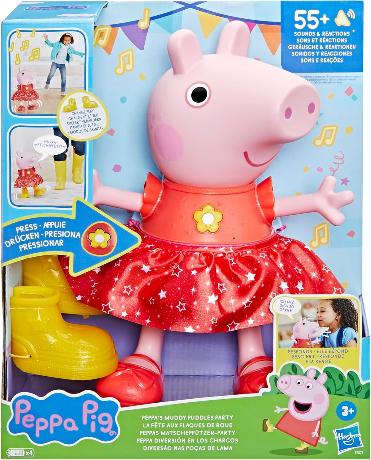 Peppa Pig Peppas mudderpyt festdukke - tysk version, lyserøde eller lyserøde Naty Shop-dukker