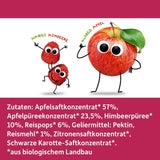FRECHE FREUNDE Økologiske frugtgeléer, æble, hindbær og ris slikkepinde, frugtagtig sød snack til børn, glutenfri, vegansk, pakke med 20 stk (20 x 30 g)