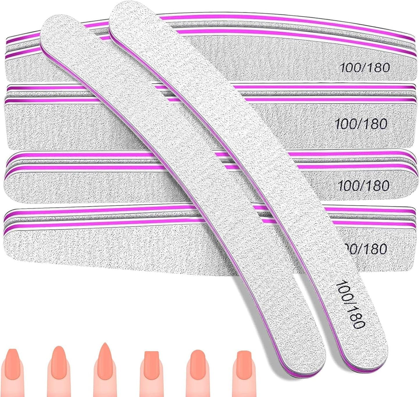 100/180 neglefilsæt, gel neglefiler, neglefil sæt, neglefil, gel neglefil, til gel negle, manicure pedicure, kæledyr (5 stykker, 5 stilarter)