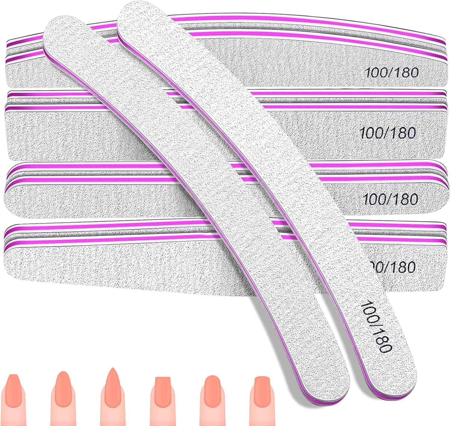100/180 neglefilsæt, gel neglefiler, neglefil sæt, neglefil, gel neglefil, til gel negle, manicure pedicure, kæledyr (5 stykker, 5 stilarter)