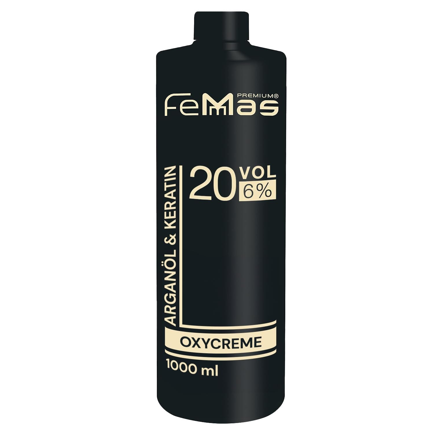 FemMas Oxycreme i 6% 1000 ml I Oxidationsmiddel til hårfarvning og farvning I Nem påføring og optimal fiksering I Fremkalder for ensartede resultater i salonkvalitet I Hårfarvefremkalder Hårfarve Naty Shop 6 1 liter (1 pakke)