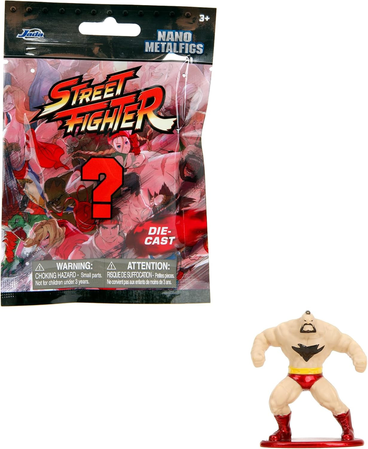 Jada Toys Street Fighter-figur (1X Mystery Figur i Blind Pack) - Detaljeret Nano-samlerfigur (4 cm), 1 af 13 Metal Street Fighter-figurer til fans og samlere i alderen 3+, Wave 1 Actionfigurer Naty Shop
