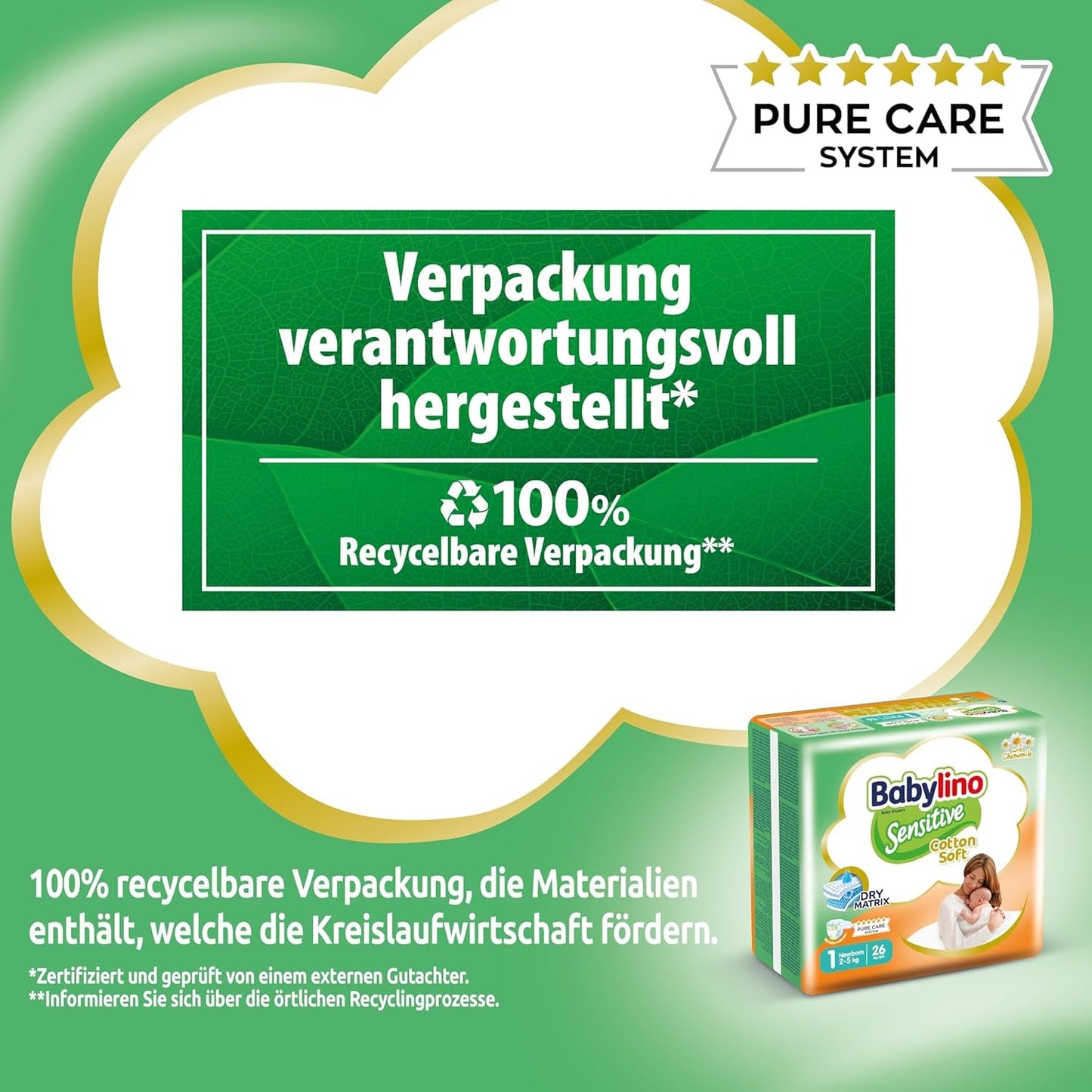 Følsomme babybleer, str. 1, nyfødt (2-5 kg), 26 stk