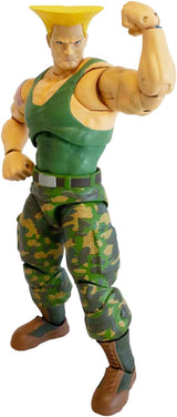 Jada Toys Street Fighter Figur Guile (15 Cm) - Street Fighter 2: The Final Challengers samleobjekt Bevægelig Action Figur med alternativt hoved, hænder og tilbehør, Alder 13+ Action Figurer Naty Shop Guile