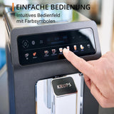 KRUPS Evidence One automatisk espressomaskine med mælkeslange, one-touch cappuccino, 12 specialdrikke, 2-kopps funktion, farvedisplay, espressomaskine, TÜV certifikat, sort, EA895N10