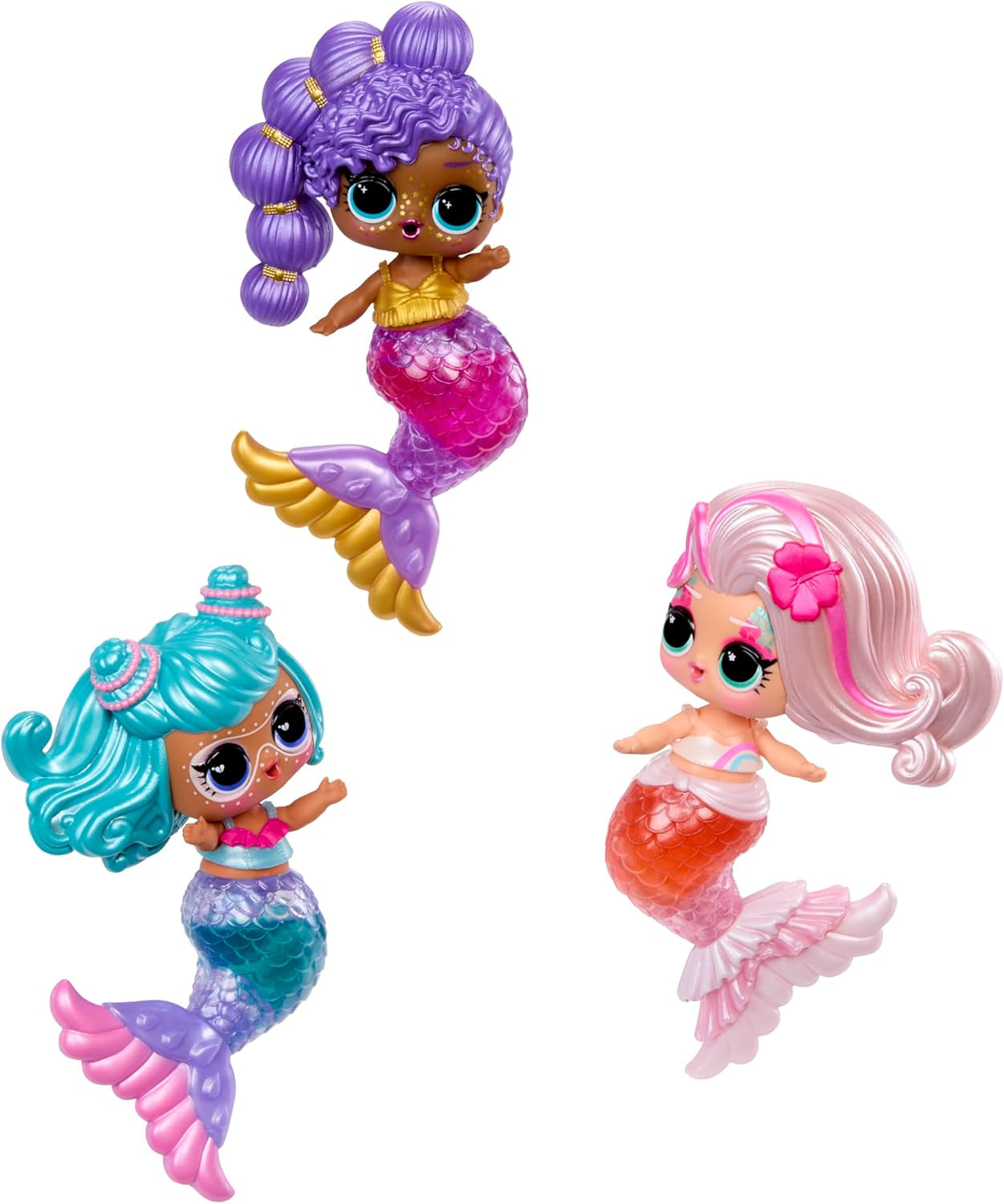 LOL overraskelse! Mermaids Makeover Magic Tots - Ægte lipgloss for dig og din dukke at lave selv, blande og skabe makeup, Sjov vandleg, 6 dukker at samle - Alders 4+