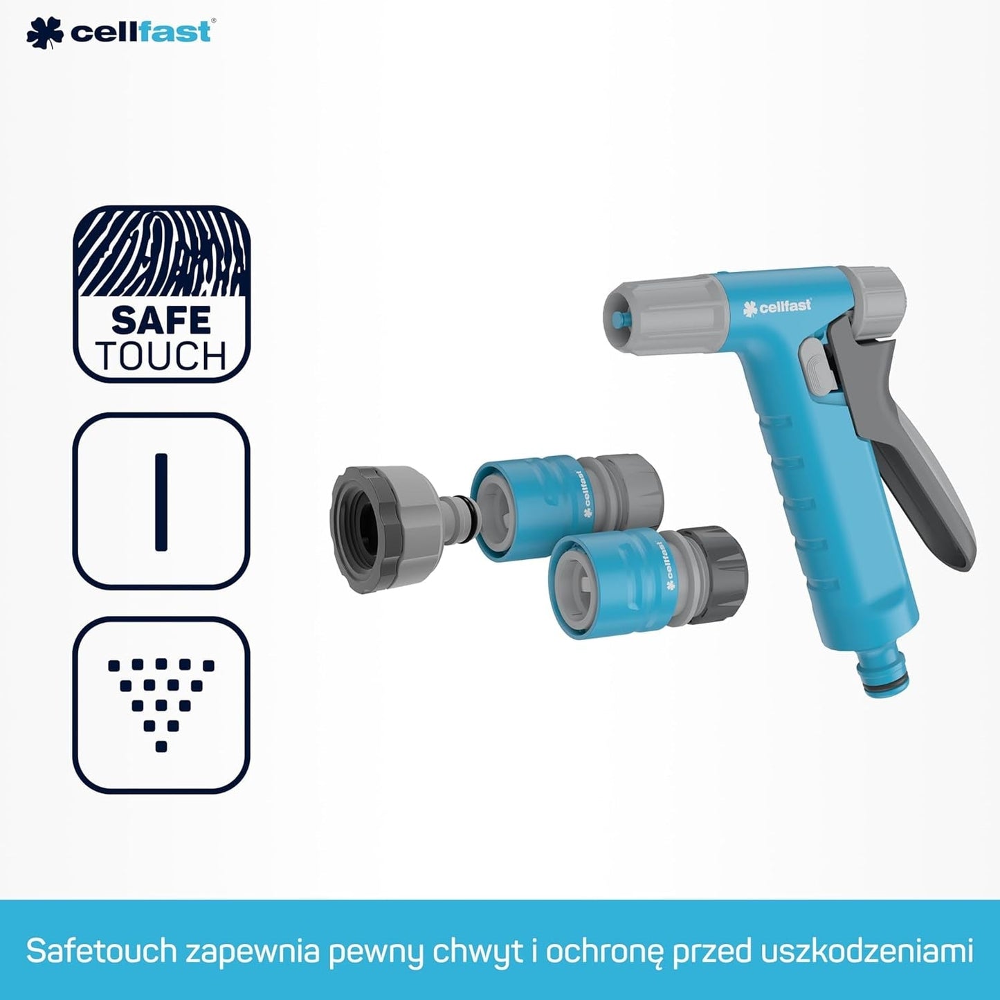 Cellfast Ideal haveslangesæt, robust, fleksibel, 4-lags, sprinkler, UV- og algebestandig, Reach-teknologi, 27 bar, -20/+60° kortvarig, 1/2 tomme, 20 m