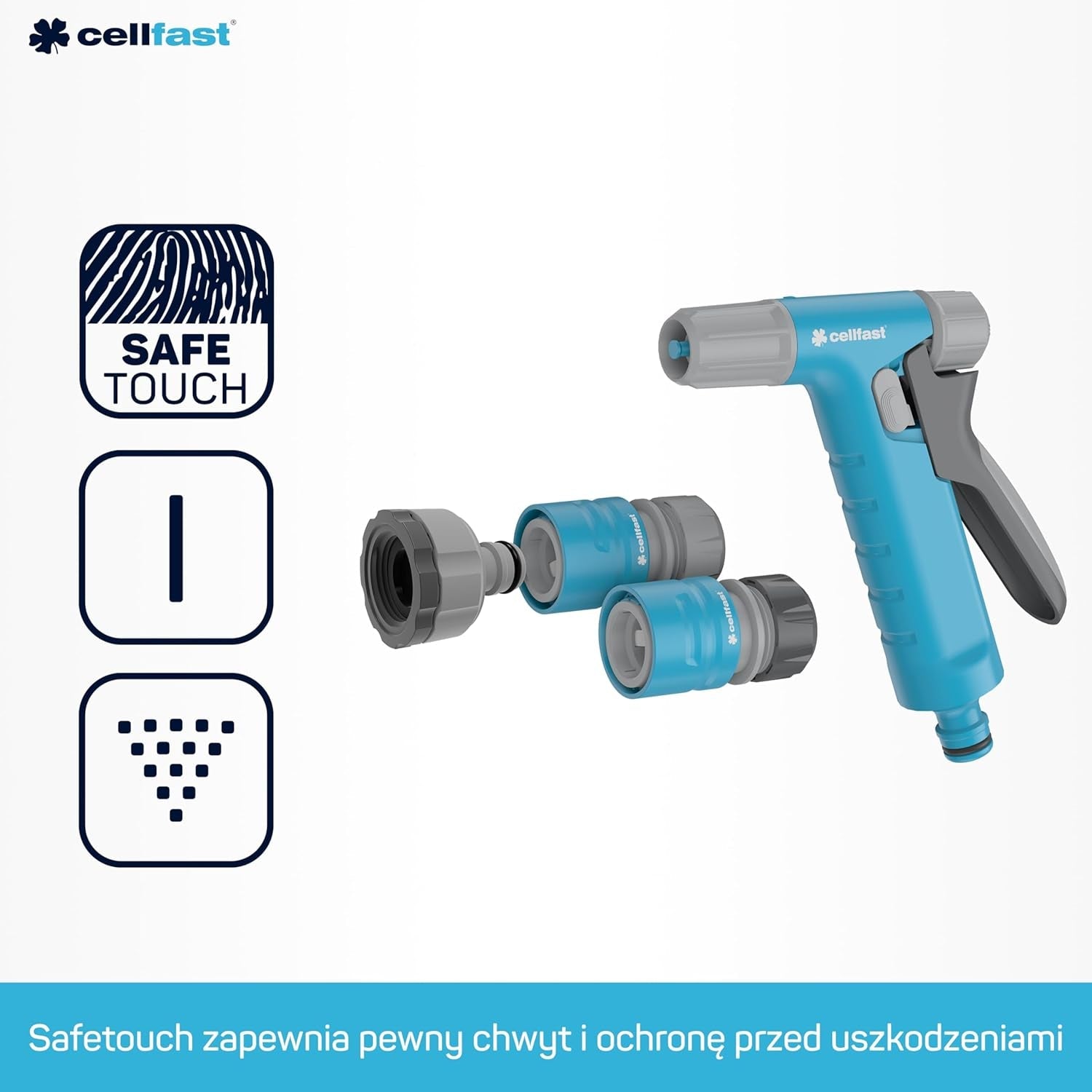 Cellfast Ideal haveslangesæt, robust, fleksibel, 4-lags, sprinkler, UV- og algebestandig, Reach-teknologi, 27 bar, -20/+60° kortvarig, 1/2 tomme, 20 m