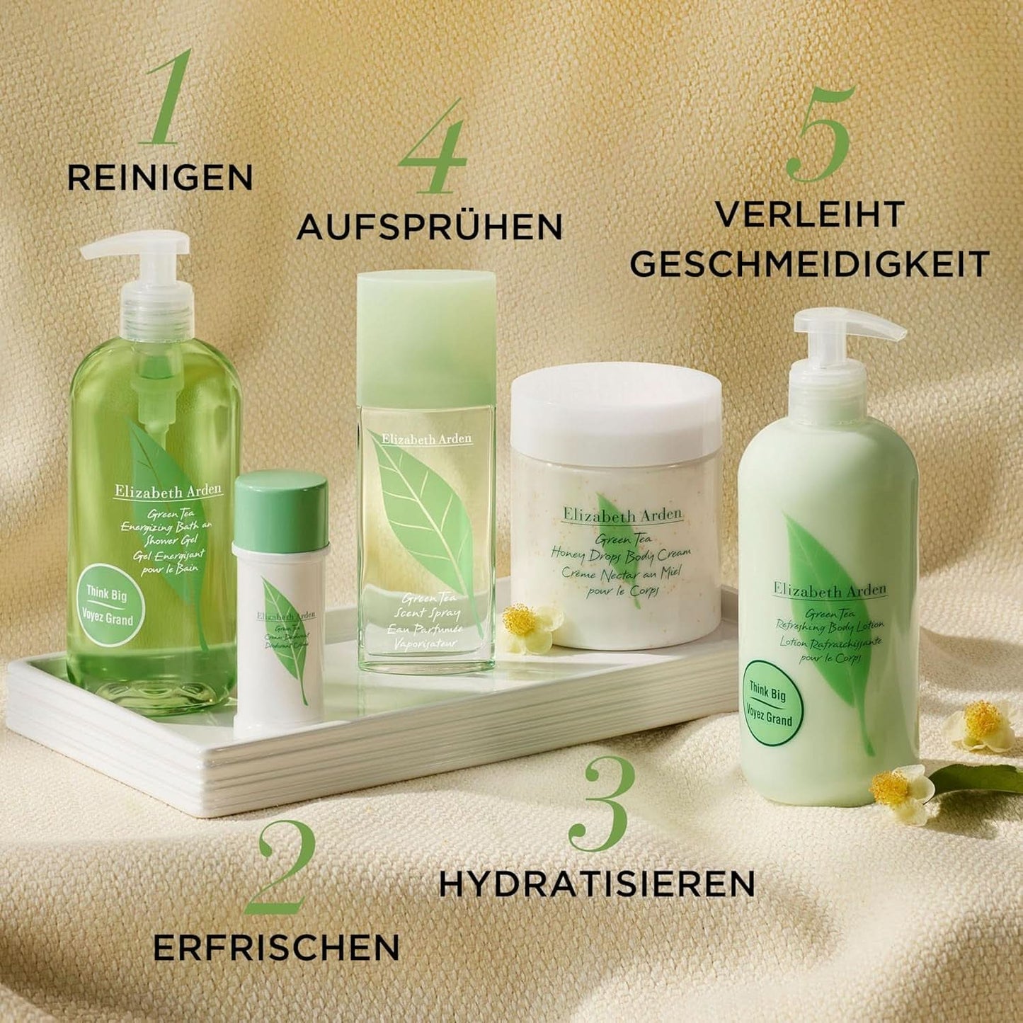 Elizabeth Arden - forfriskende bodylotion med grøn teekstrakt duft, 500 ml Brusebad og bad Naty Shop