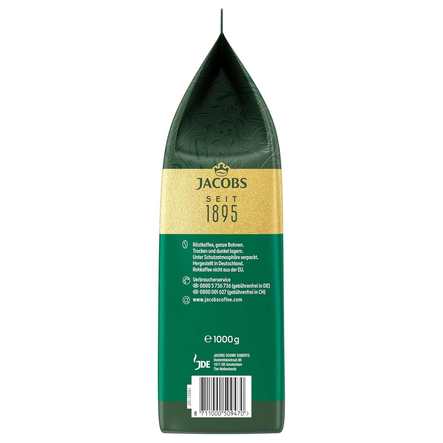 Jacobs Krönung fløde, hele bønnekaffe, pakke med 4 (4 x 1000 g)
