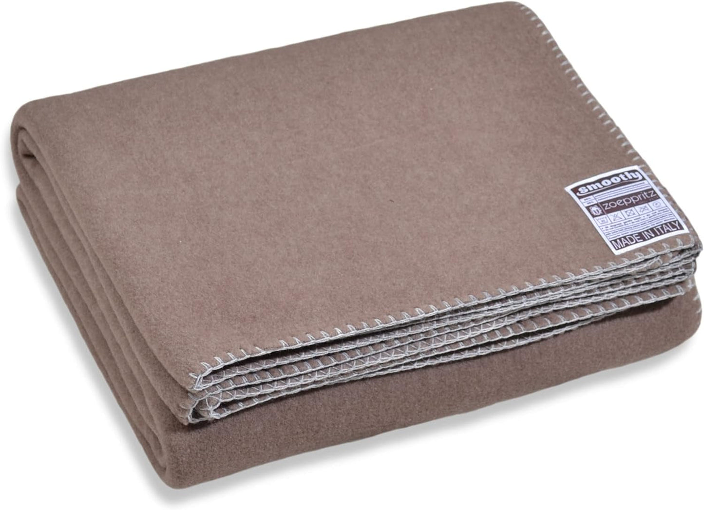 Zoepritz siden 1828 Smoothy fleece tæppe - Fluffy behagelig polar fleece tæppe - Vegansk - 140X190Cm - 010 Off-White, 010 Offwhite Zoepritz Siden 1828 840 Smoke 140X190Cm