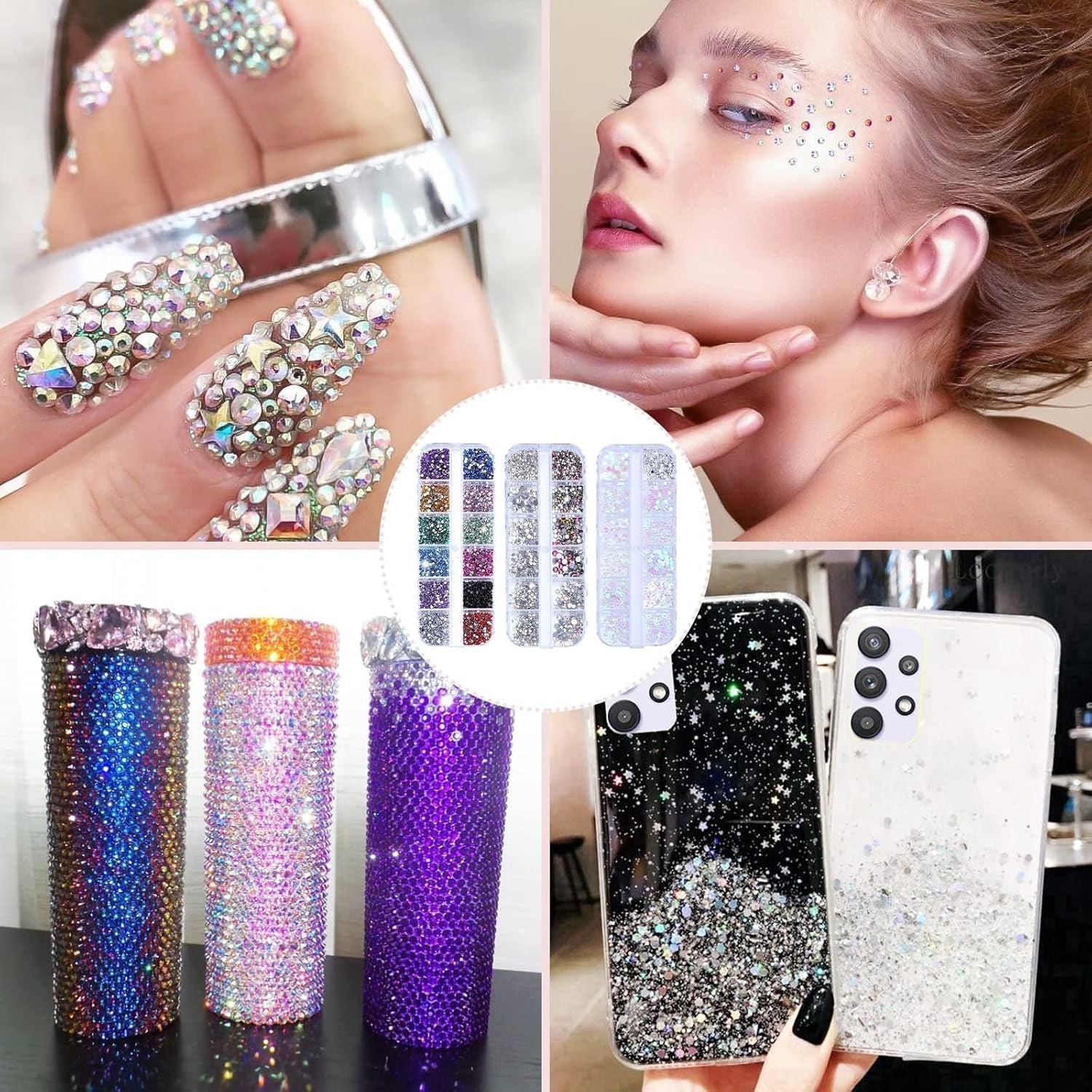 4200 Stück Strasssteine ​​​​Für Nägel, Nagelglitzer, Pailletten, Nagelaufkleber Mit Kristallen, Nagel-Edelsteinen, Diamanten Für Nagelkunst, Einschließlich Wachsstift Für Strasssteine ​​Und Strass-Picker